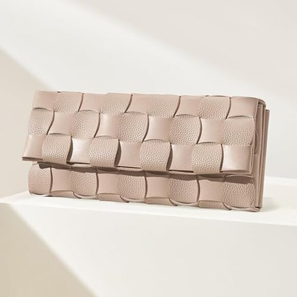 Neiman Marcus Chunli Apricot Beige Woven Evening Bag - Picture 4 of 4